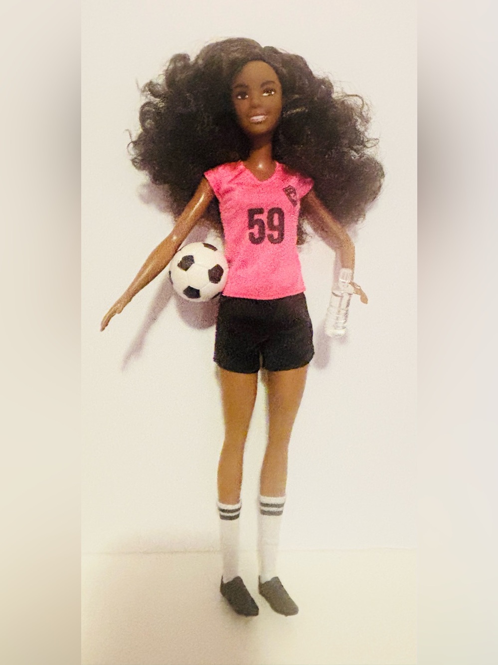 African American Curly Hair Barbie Soccer Doll #59 You Can Be Anything